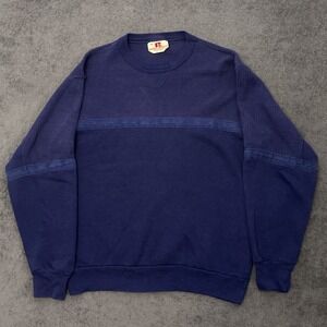 vintage 70s Russell athletic crewneck sweatshirt MEDIUM blank blue USA pullover